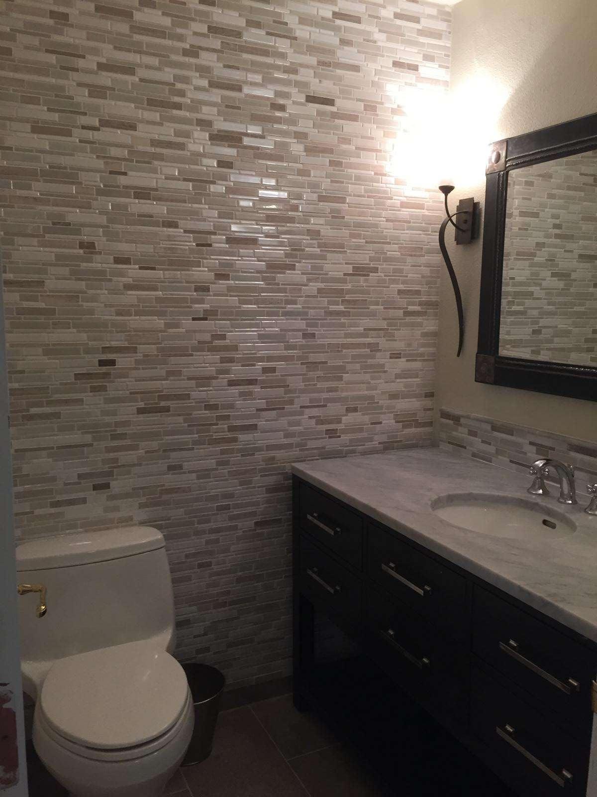 refinished tile in bathroom